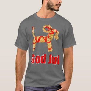 T-shirt Dieu Jul Chèvre de paille suédoise Joyeux Scandin
