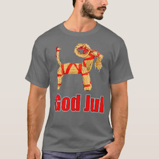T-shirt Dieu Jul Chèvre de paille suédoise Joyeux Scandin