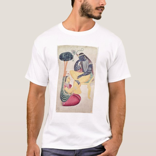 T-shirt Dieu Krishna avec son amour mortel, Radha (Devant)