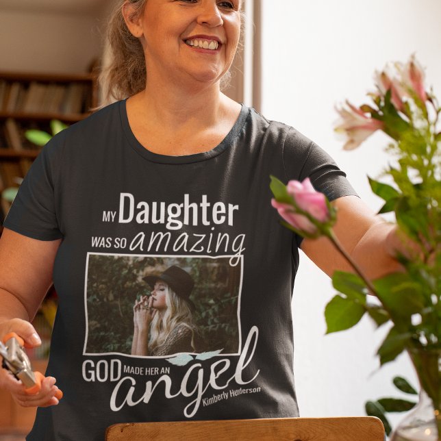 T-shirt Dieu leur fit un ange | Photo Funéraire Souvenir (Créateur téléchargé)