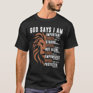 T-shirt Dieu Lion Chrétien Dit Que Je Suis Hommes Je Vous