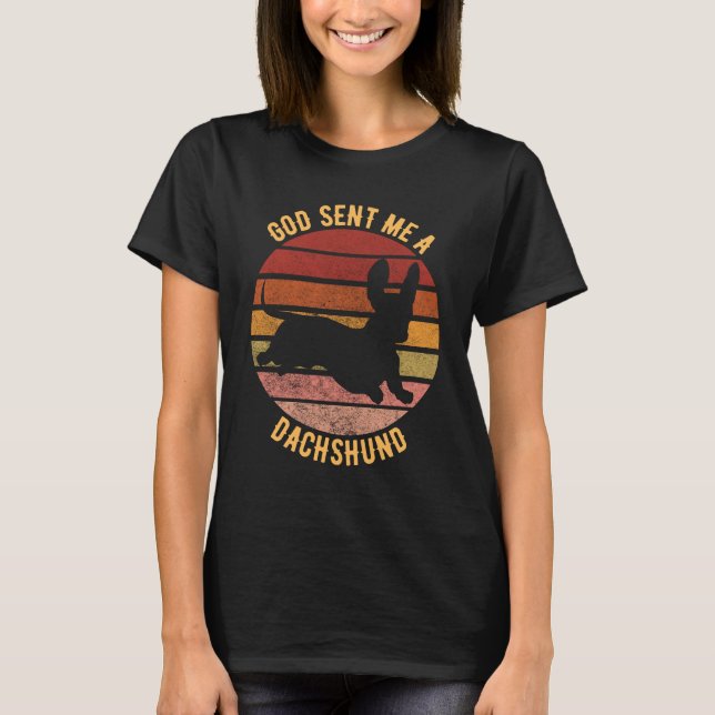 T-shirt Dieu M'A Envoyé Un Dachshund (Devant)