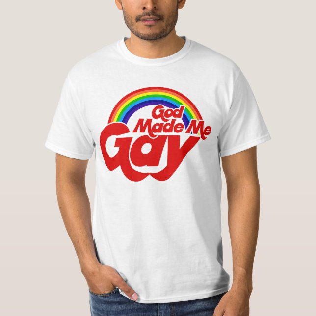 T-shirt Dieu m'a rendu gay Rainbow (Devant)
