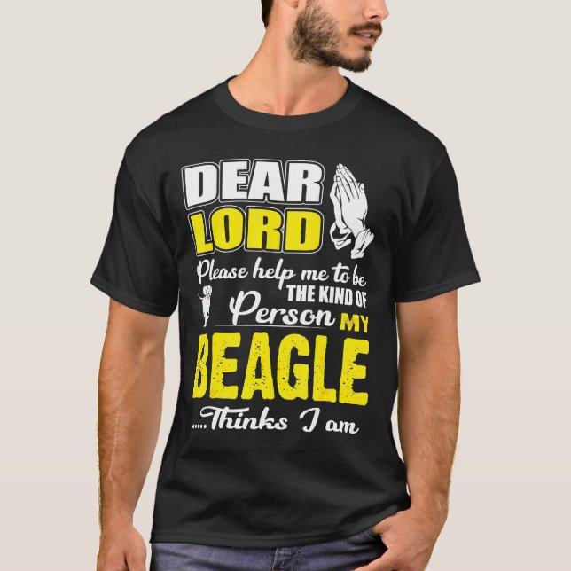 T-shirt Dieu M'Aide À Être Un Genre De Personne Beagle Pen (Devant)