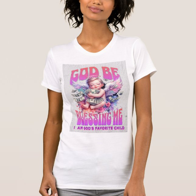 T-shirt Dieu Me Bénisse - Abondance Manifestation Angel (Devant)