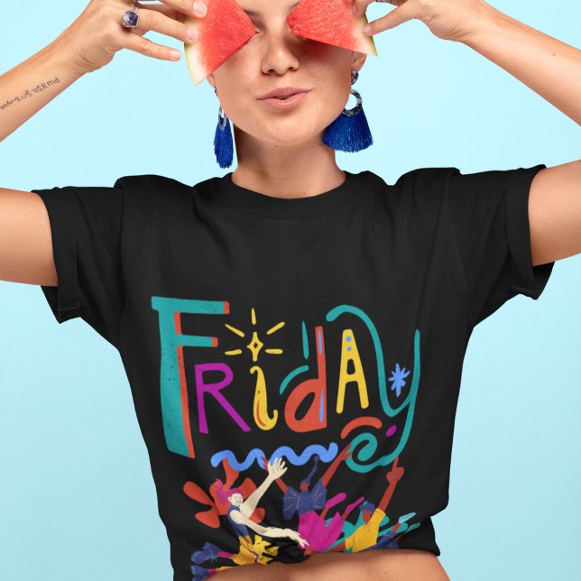 T-shirt Dieu merci C'est vendredi | Funny Colorful Friday  (Créateur téléchargé)