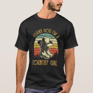 T-shirt Dieu merci, je suis une fille de musique country T