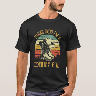 T-shirt Dieu merci, je suis une fille de musique country T