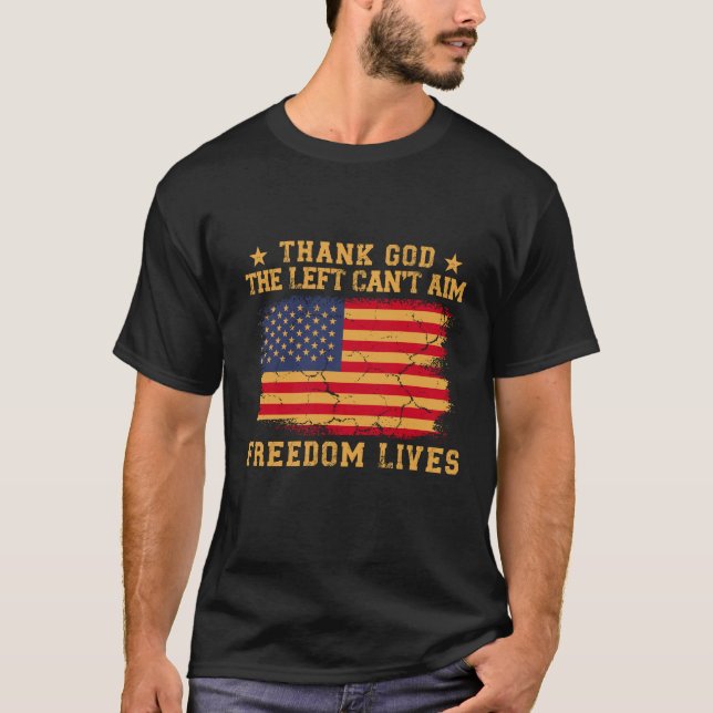 T-shirt Dieu merci, la gauche ne peut pas viser la liberté (Devant)