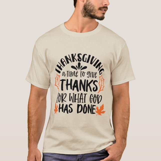 T-shirt Dieu merci Thanksgiving word art (Devant)