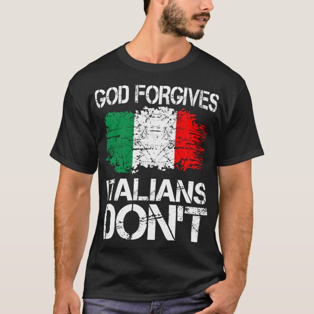 T-shirt Dieu pardonne aux Italiens le don de Dont (Devant)