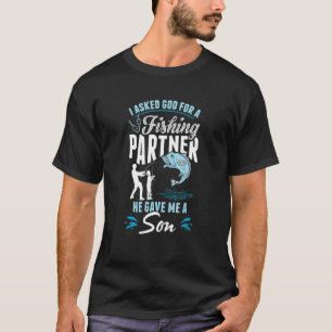 T-shirt Dieu pour partenaire de pêche Pêcheur Canne à pêc