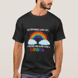 T-shirt Dieu Promis Long Agorainbow Christian Religion F