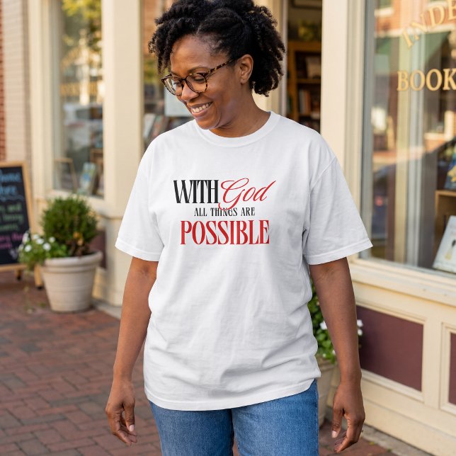 T-shirt Dieu rend possible l'impossible chrétien (Créateur téléchargé)