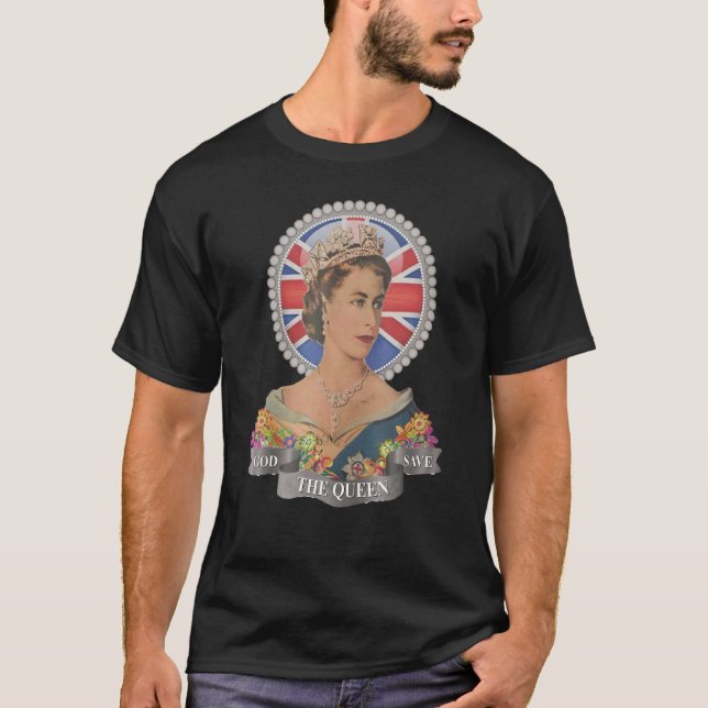 T-shirt Dieu Sauve La Reine Aimer Vivre La Reine Anniversa (Devant)