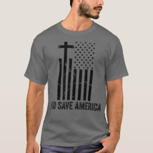 T-shirt Dieu sauve l'Amérique, Jésus Christ sauve USA, Amé