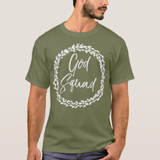 T-shirt Dieu Squad mignon Flower Circle Christian pour