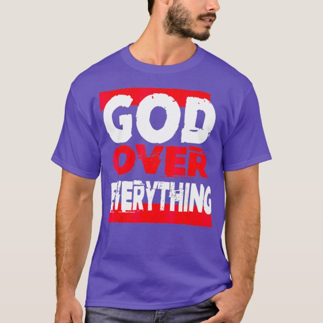 T-shirt Dieu sur tout la religion jésus (Devant)