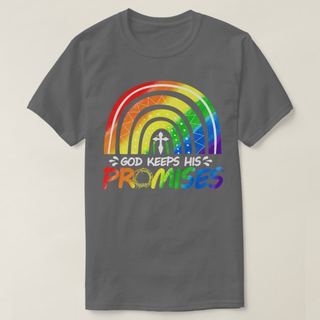 T-shirt Dieu tient sa promesse Rainbow Christian Bible Noa (Design devant)