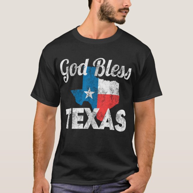 T-shirt Dieu vintage bénissent le Texas (Devant)
