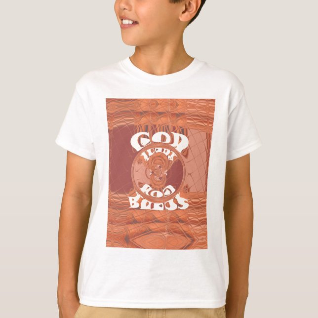 T-shirt Dieu Vous Bénit Un Design De Texte Inspirant. (Devant)