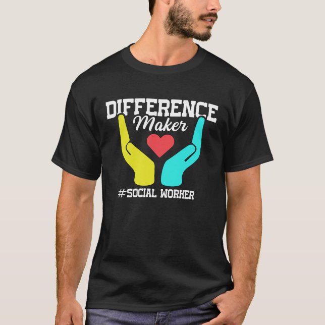 T-shirt Difference Maker Proud Social Worker (Devant)