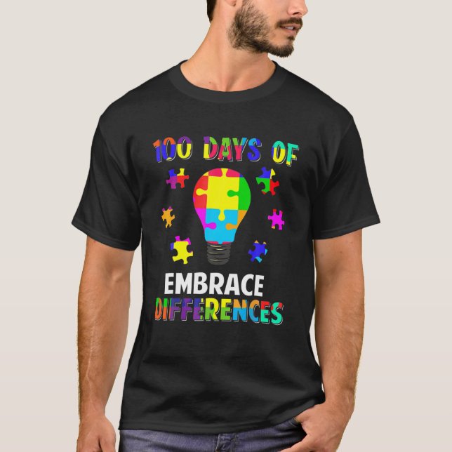T-shirt Différences D'Acceptation 100 Jours De Sensibilisa (Devant)