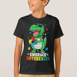 T-shirt Différences d'acceptation T Rex Dinosaur Autisme L
