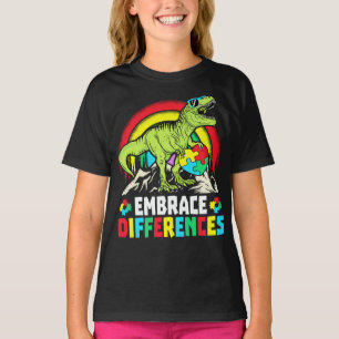 T-shirt Différences d'acceptation T Rex Dinosaur Autisme L
