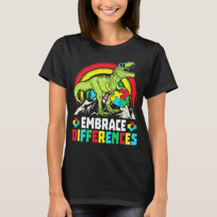 T-shirt Différences d'acceptation T Rex Dinosaur Autisme L
