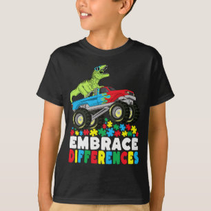 T-shirt Différences d'acceptation T Rex Monster Truck Auti