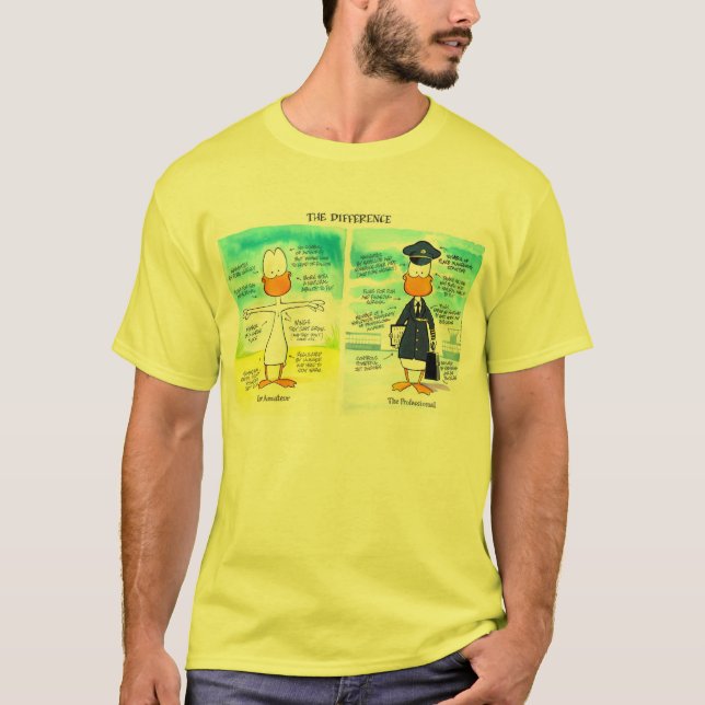 T-shirt Différences pilotes de pilote et d'amateur de (Devant)