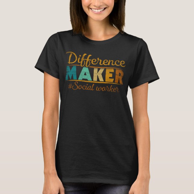 T-shirt Différenciateur Fier Travailleur social 2 (Devant)