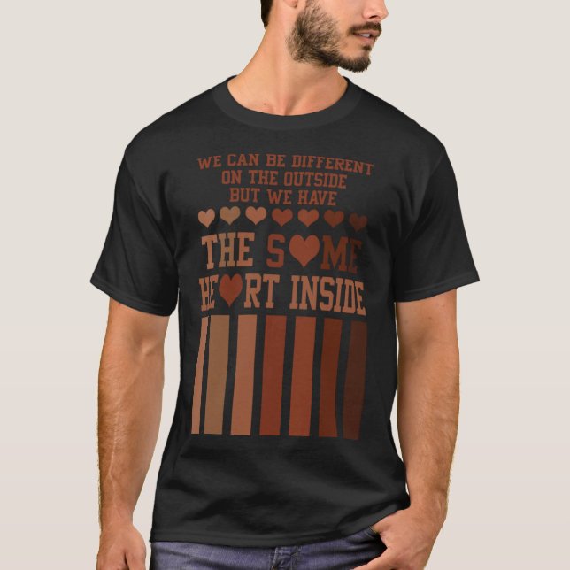 T-shirt Différent À L'Extérieur Le Même Coeur À L'Intérieu (Devant)
