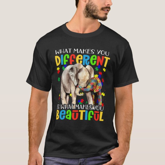 T-shirt Différent Beau Morceau de Puzzle de Sensibilisatio (Devant)