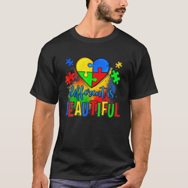 T-shirt Différent Est Beau Autisme Pour Les Enfants Autist (Devant)