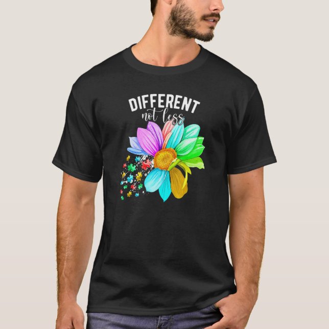 T-shirt Différent Pas Moins Puzzle de sensibilisation à l' (Devant)