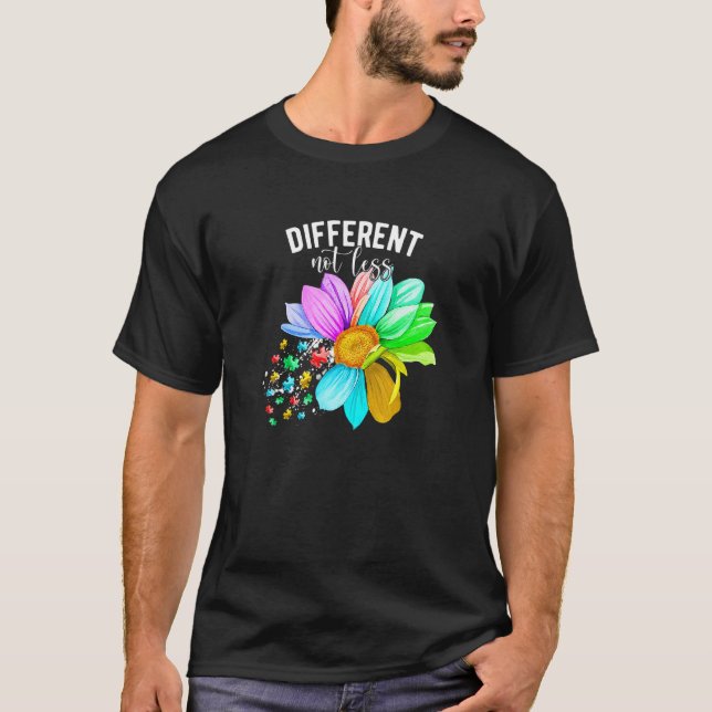 T-shirt Différent Pas Moins Puzzle de sensibilisation à l' (Devant)