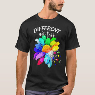 T-shirt Différent Pas Moins Sunflower Autisme Connaissance