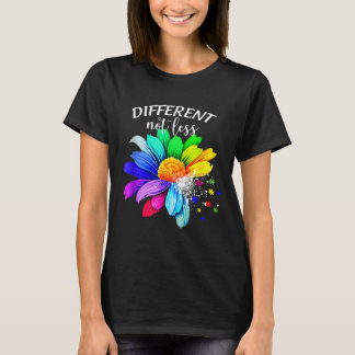 T-shirt Différent Pas Moins Sunflower Autisme Connaissance