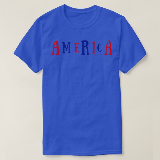 T-shirt différentes tailles de police horizontale amérique (Design devant)