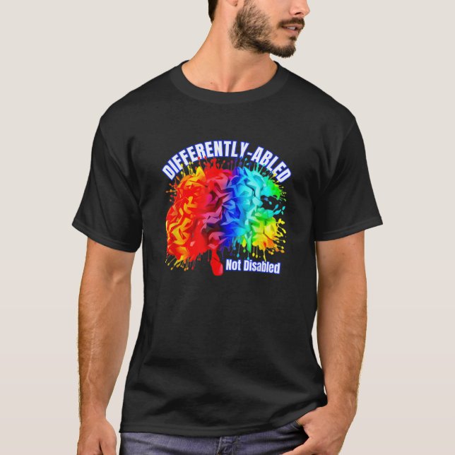 T-shirt Différents Autisme Diversité Neuro Abled Rainbow B (Devant)