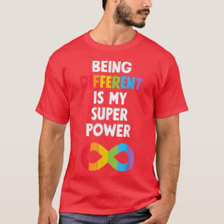 T-shirt Différents Neurodiversité Super Puissance Autisme 