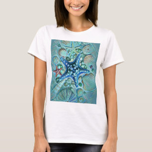 T-shirt Différents types de coquillages tropicaux peinture