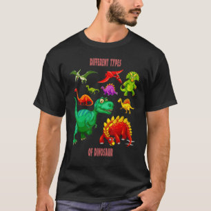 T-shirt Différents Types De Dinosaures Animaux Préhistoriq