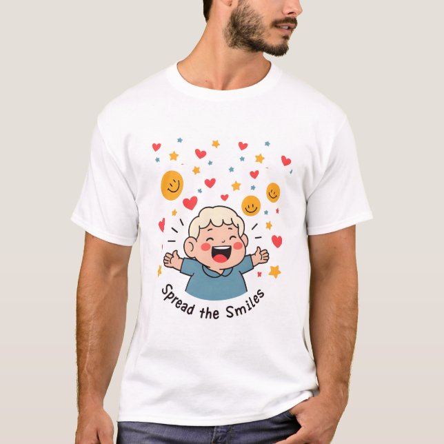 T-shirt Diffuser les sourires - Caricature de Doodle migno (Devant)
