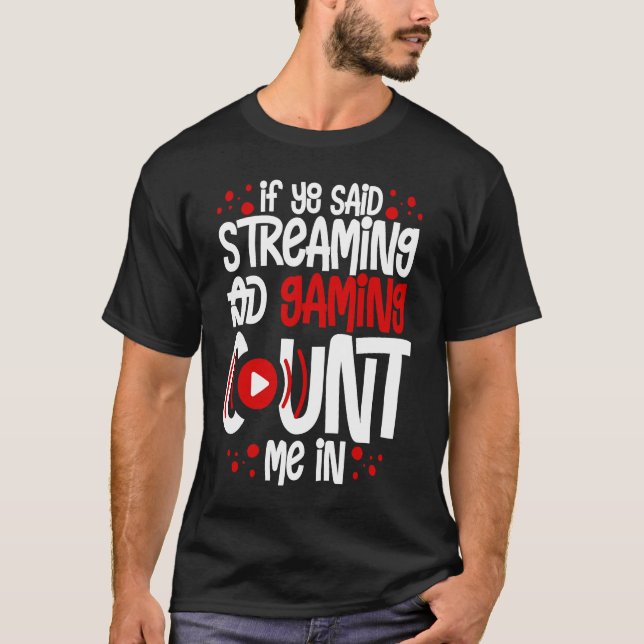 T-shirt Diffusion en continu Streamer Video Microphone en  (Devant)