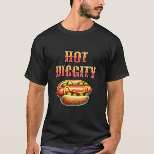 T-shirt Diggité chaude   Retro Hot dog