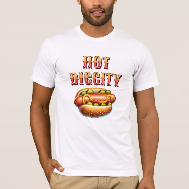 T-shirt Diggité chaude | Retro Hot dog (Devant)
