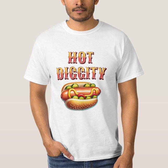 T-shirt Diggité chaude | Retro Hot dog (Devant)